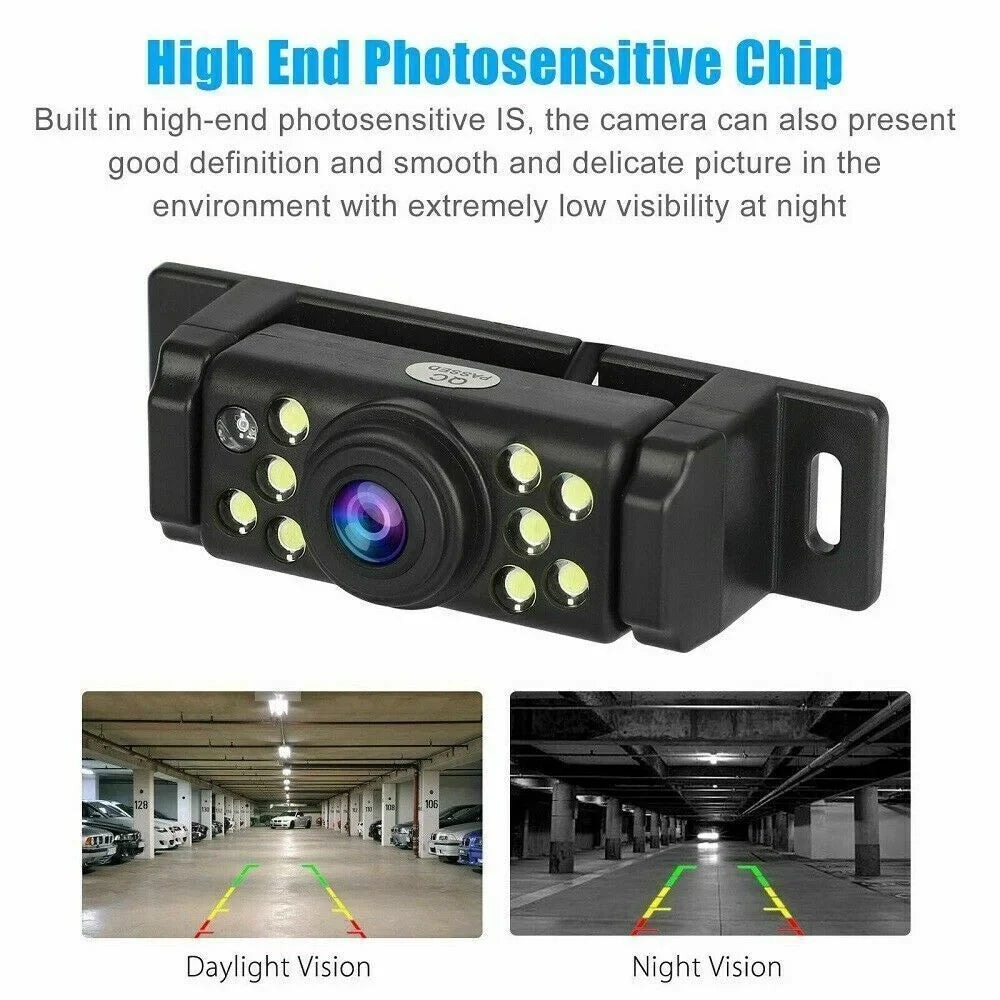 Wireless Car Backup Camera Rear View System HD Night Vision + 5" Mirror Monitor