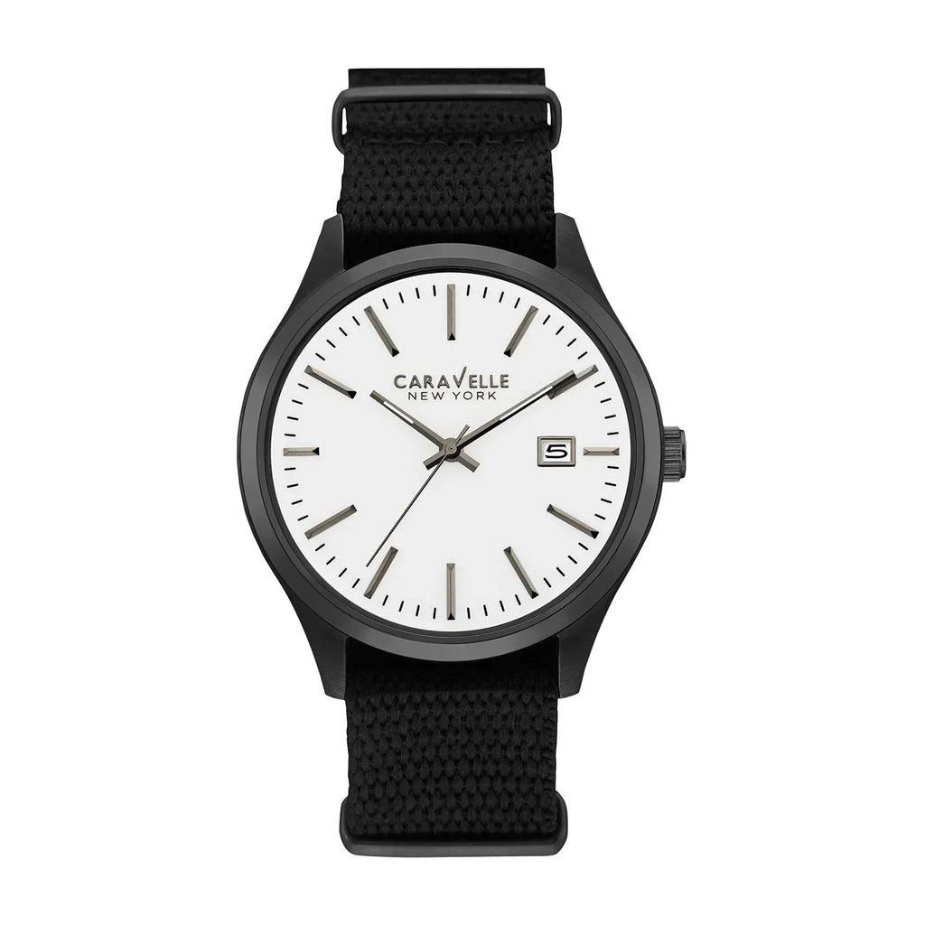 Caravelle Designed By Bulova Men's Dress Watch with Black Nylon Strap