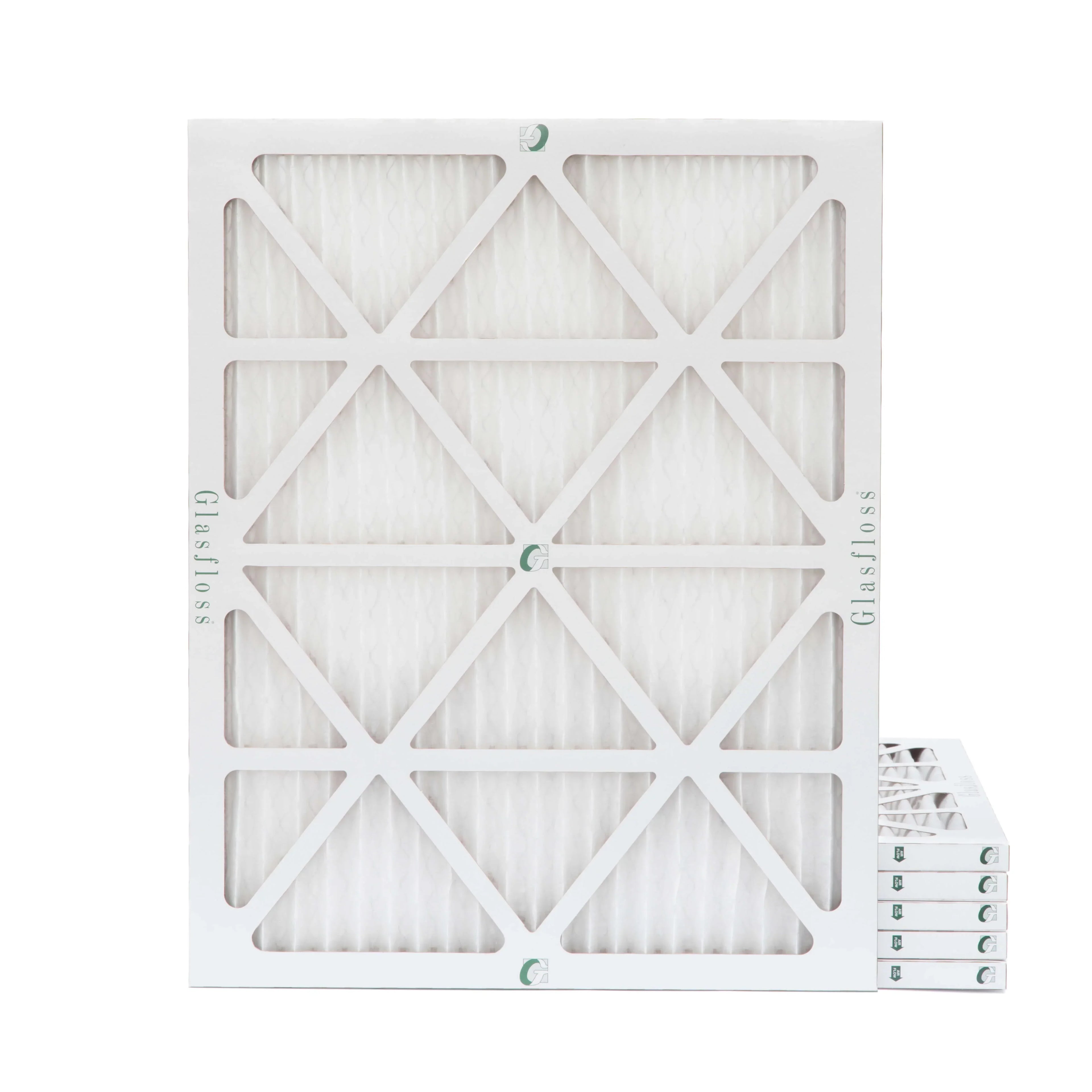 6 Pack of 24x30x1 MERV 13 Pleated Air Filters by Glasfloss. Actual Size: 23-5/8 x 29-5/8 x 7/8