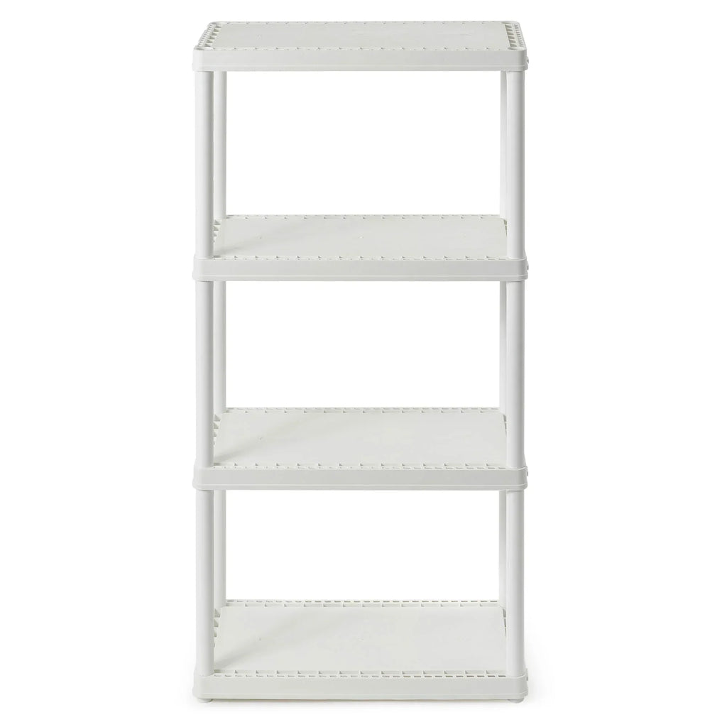 Gracious Living 4 Shelf Set Height Light Duty Storage Unit, White (2 Pack)