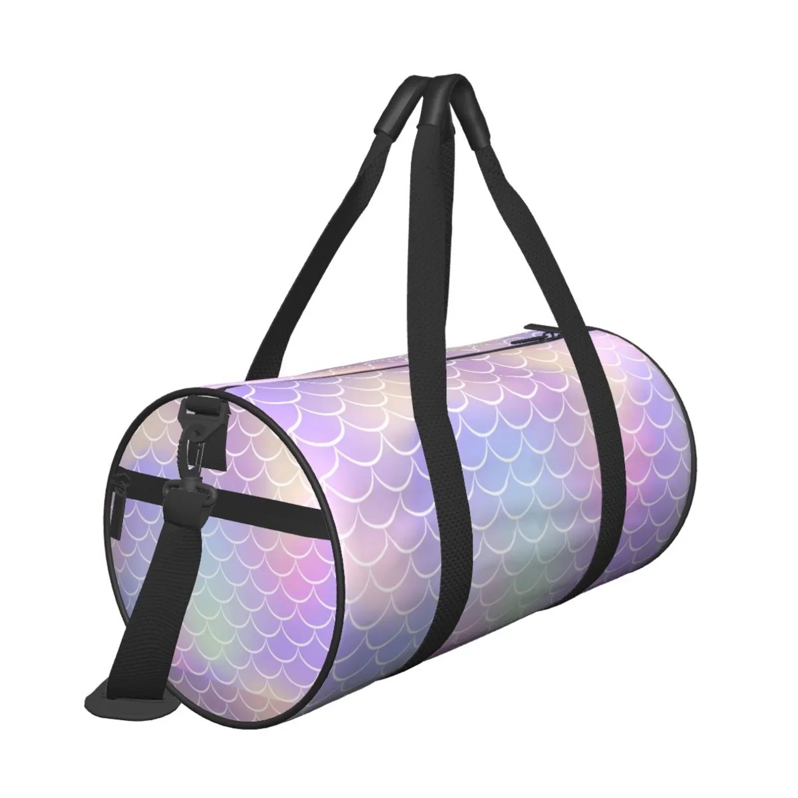 Coaee Fish Scale1 Large Capacity Travel Luggage Bag Cylinder Gym Bag Waterproof Sports Bag with Pocket and Compartment