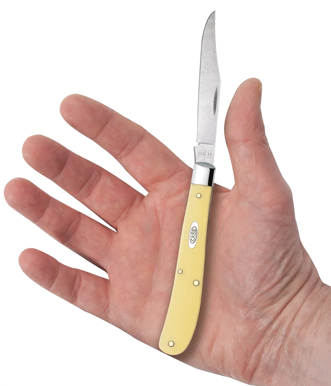 Case XX Slimline Trapper Clip Blade Smooth Yellow Synthetic Handle - 00031