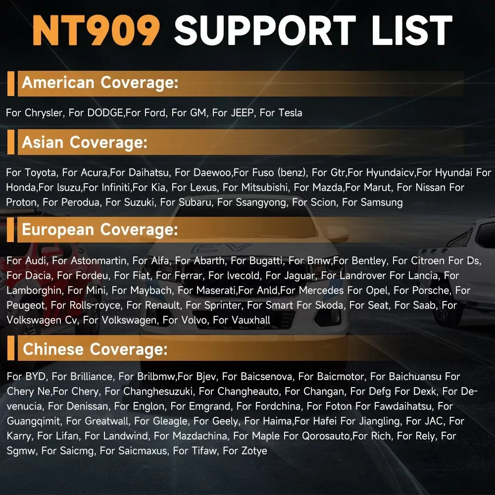 FOXWELL Scanner NT909  Bidirectional Control OBD2 Scanner Code Reader ECU Coding Key TPMS Programmer Diagnostic Scan Tool