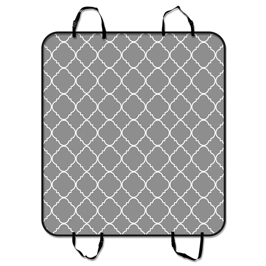GCKG Light Grey Quatrefoil Pattern Pet Car Seat Cover Dog Car Seat Mat Hammock Cargo Mat Trunk Mat For Cars Trucks and SUV 54x60 inches