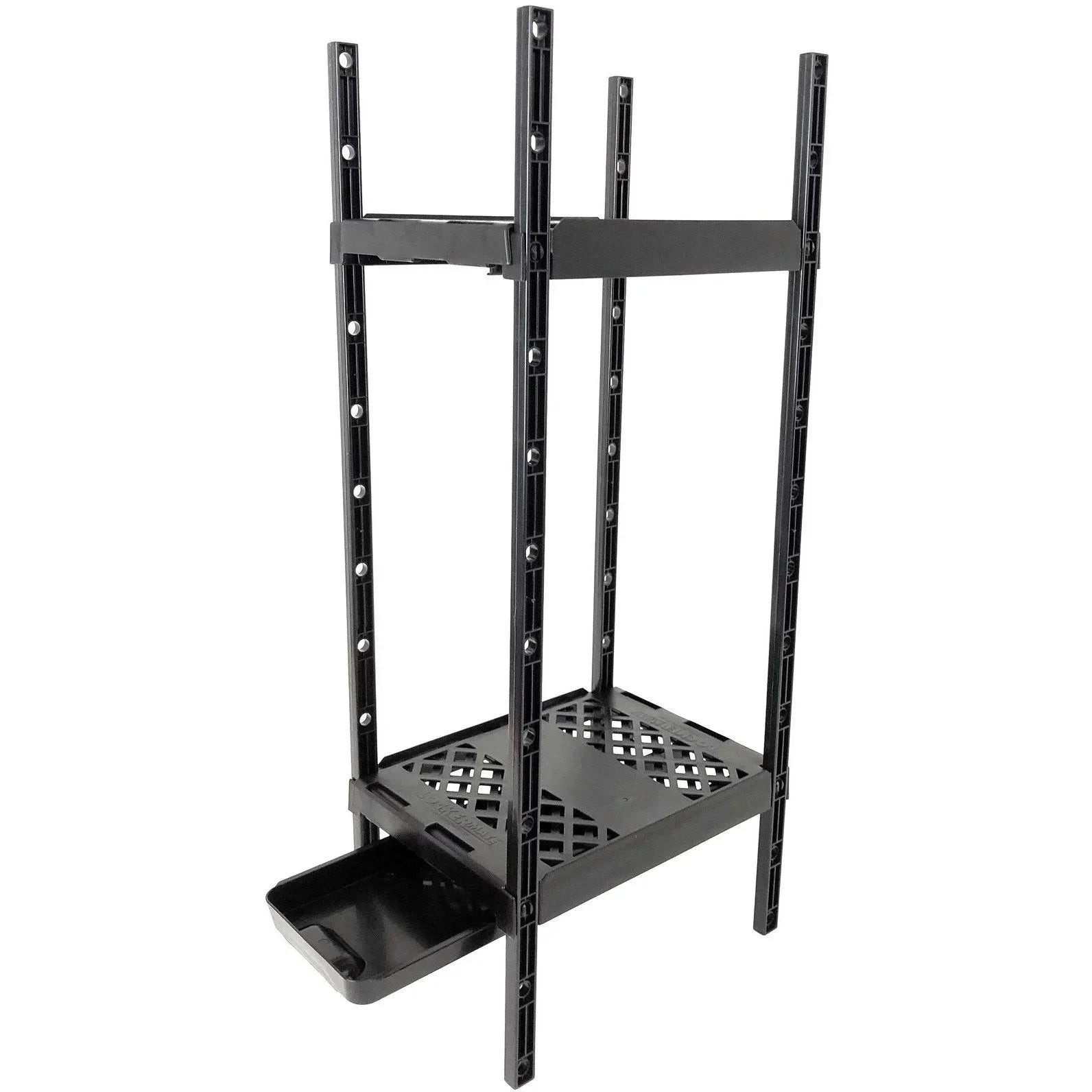 LockerMate Double Locker Shelf, Adjustable Width and Height to Fit Most School Lockers, Black