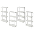 Gracious Living 4 Shelf Set Height Light Duty Storage Unit, White (2 Pack)