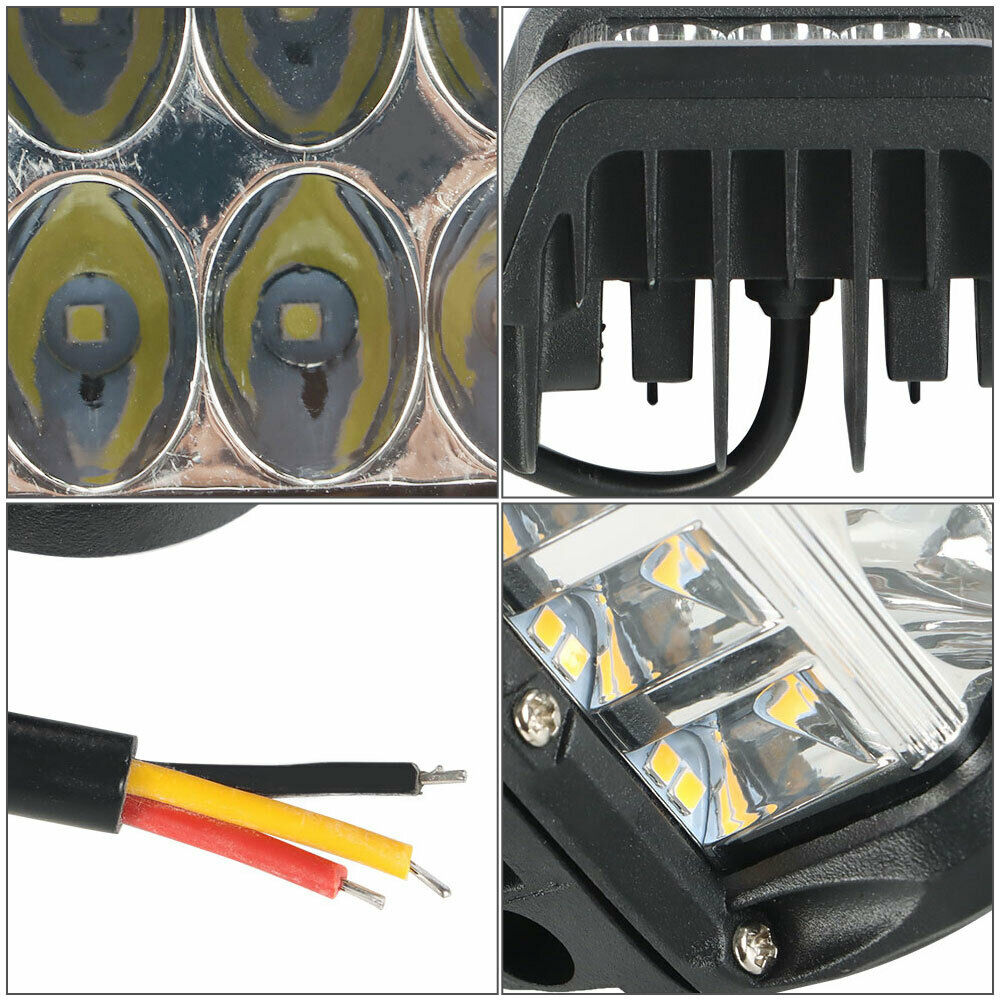 Jercoda 2 Set 45W LED Work Light with LED Work Light Bar Mount Bracket Clamp Holder for DIY Car Truck ATV SUV Universal Cars