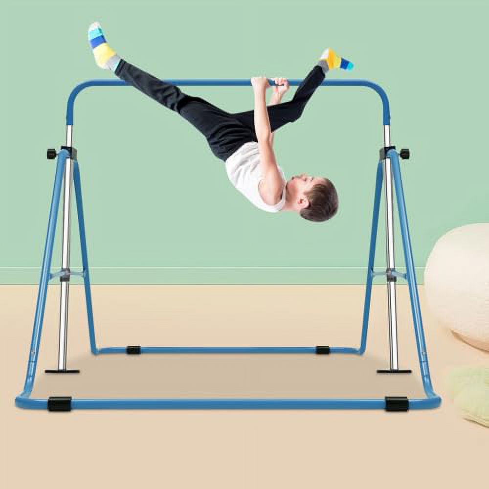 AKaSping Gymnastics Bars for Kids Expandable Adjustable Height Gymnastic Horizontal Bars Folding Junior Training Kip Bar Equipment for Home Indoor Floor Practice Gymnastics Training