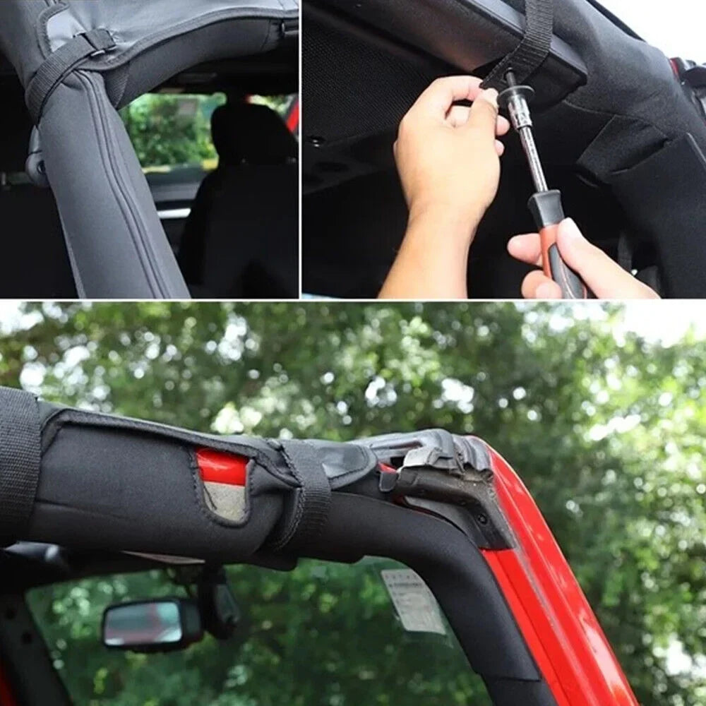 KingFurt Leather Top Sunshade Protection, Black, Jeep Wrangler JK/JKU 2007-2018, Durable & Easy to Install