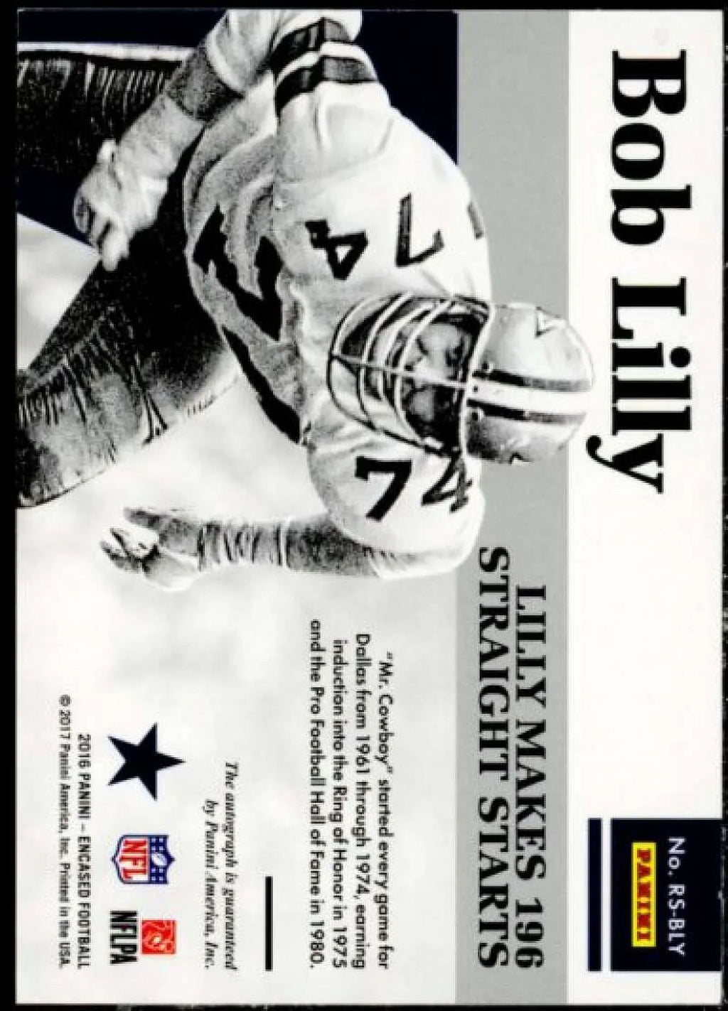 Bob Lilly Card 2016 Panini Encased Reserve Signatures #16
