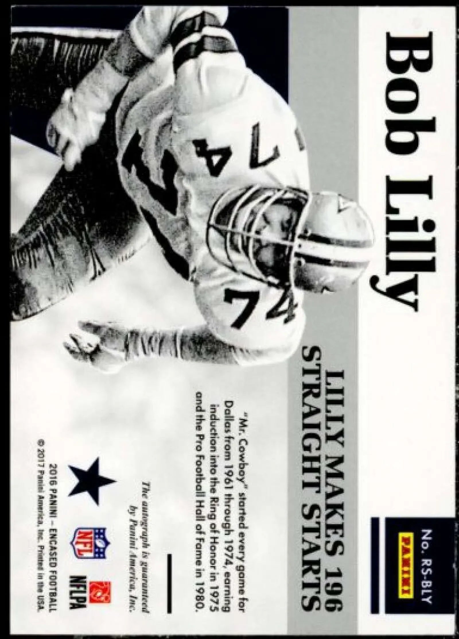 Bob Lilly Card 2016 Panini Encased Reserve Signatures #16