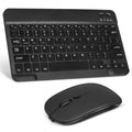 Rechargeable Bluetooth Keyboard and Mouse Combo Ultra Slim Full-Size Keyboard and Ergonomic Mouse for ZTE Axon 30 Pro 5G and All Bluetooth Enabled Mac/Tablet/iPad/PC/Laptop - Onyx Black