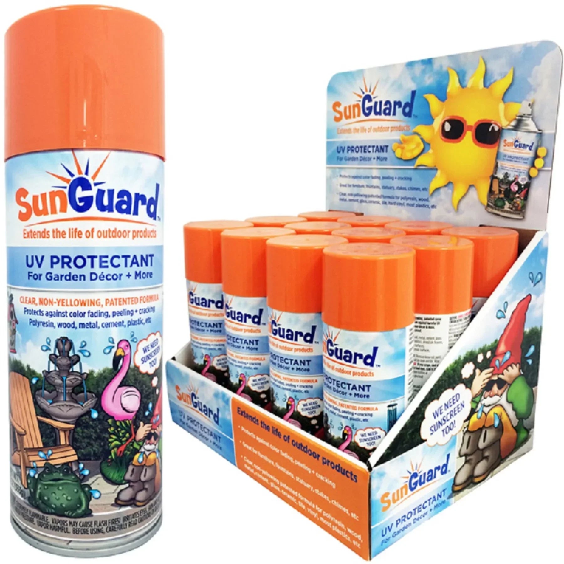 SUNGUARD UV Protectant Spray for Outdoor Decor, Furniture & More (6-Pack) Prevents Fading Peeling and Cracking