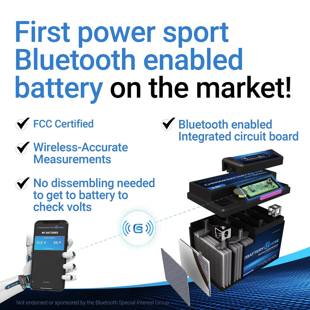 Chrome Battery Now Ytx20l-bs (20l-bs 12 Volt,18 Ah,270 Cca) Intelligent Wireless Smartphone Connectivity AGM Battery for Personal Watercraft - Brp (sea-doo) 1500 Gti, Gtr, Gts, Gtx, Rxt, Rxp, Wake Years (2016-2018)