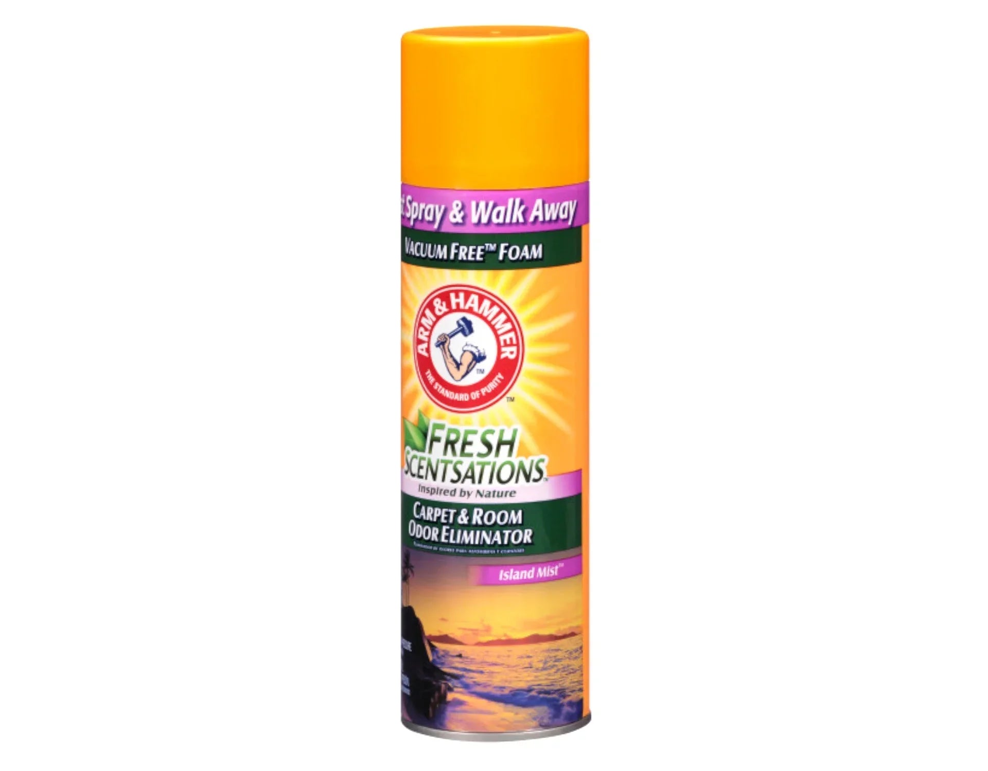 Arm & Hammer Fresh Scentsations Carpet & Room Odor Eliminator Vacuum Free Foam, Island Mist Scent, 15 Ounce - 6 Pack