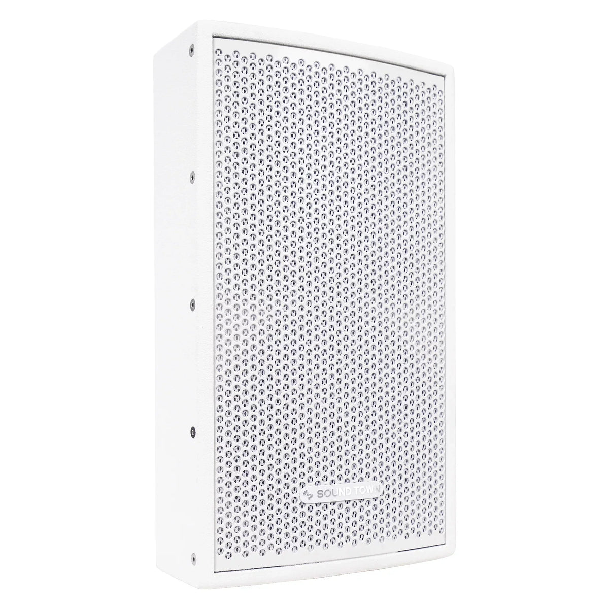 Sound Town Pair of CARME Series 8" 350W 2-Way Professional PA DJ Speakers, White with Compression Drivers, Birch Plywood and U Brackets for Installation, Live Sound, Karaoke, Bar, Church (CARME-U108W-
