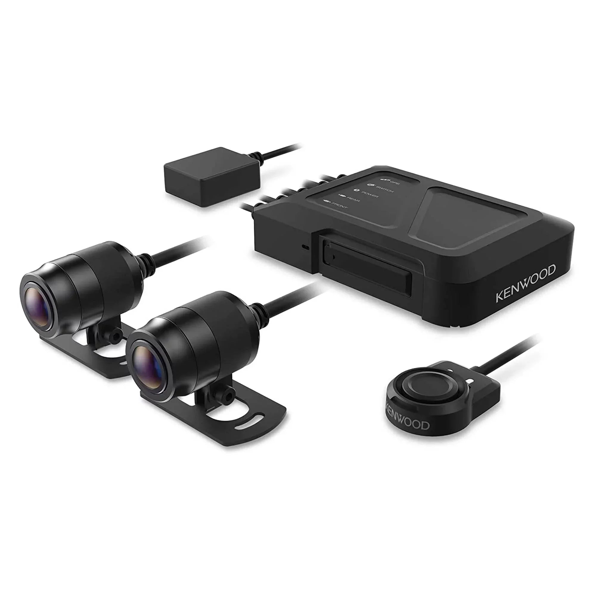 Kenwood STZ-RF200WD Motorsports HD Dash Cam with GPS and Rear-View Camera with 2 Kenwood STZ-RFCC300 9ft (3m) Extensional Cables