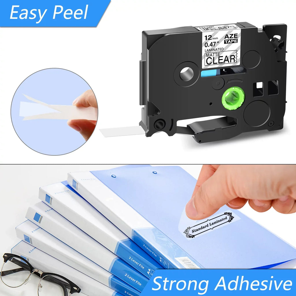 GREENCYCLE 30PK Compatible for Brother P-touch Black on Matte Clear 12mm 0.47" TZe-M31 TZ-M31 TZM31 TZeM31 Laminated Label Tape