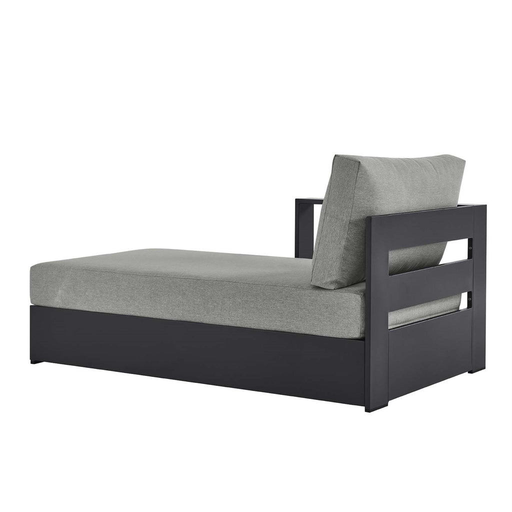 Modway Tahoe Outdoor Patio Powder-Coated Aluminum Modular Left-Facing Chaise Lounge in Gray Gray