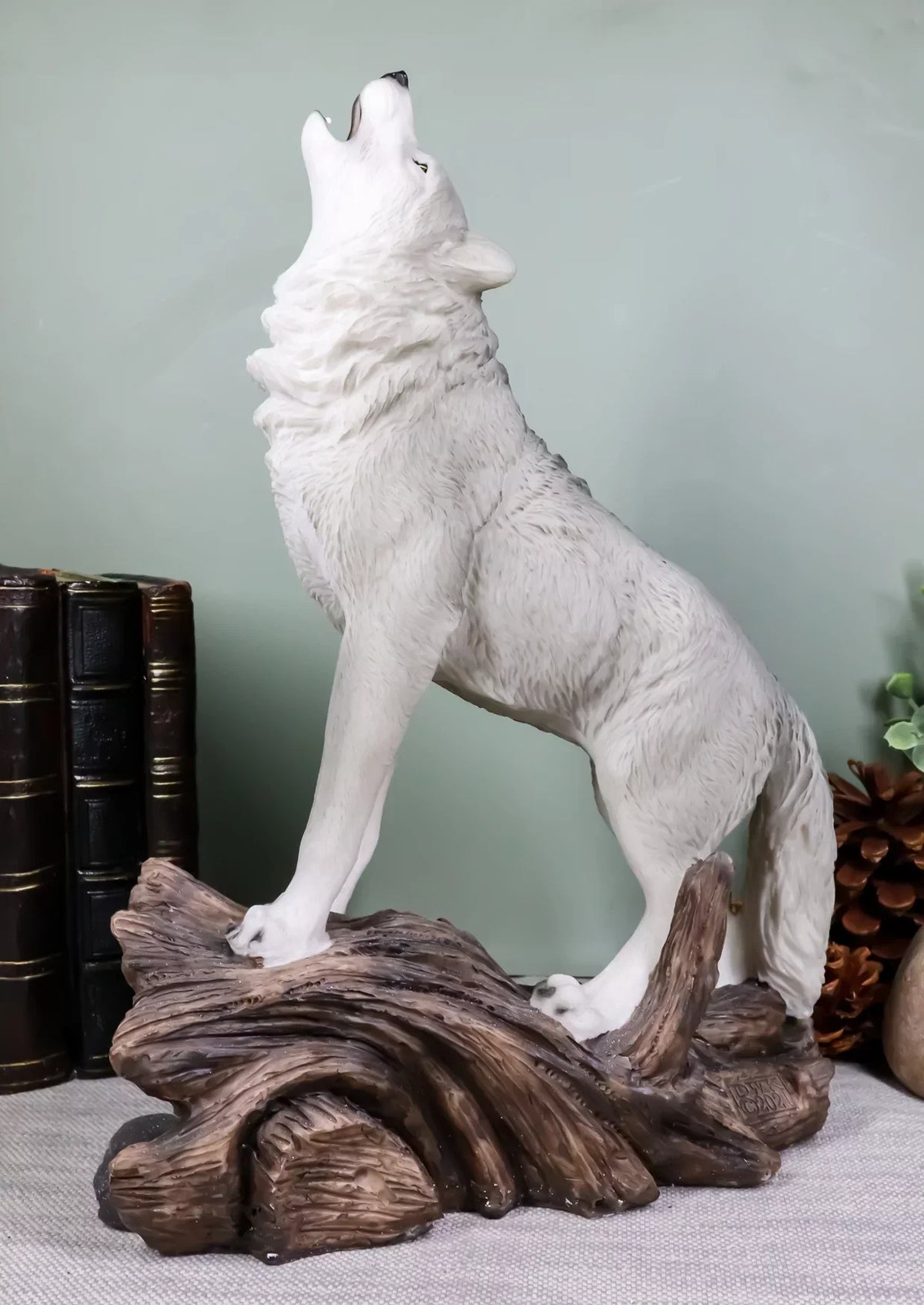 Large Cries Of The Night Howling Alpha Gray Wolf Statue 12"H Spirit Wolves Decor