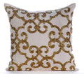 The HomeCentric Cushion Cover For Chair, Gold Euro Pillow Shams Pack of 2, 26x26 inch (65x65 cm), Linen Euro Size Pillow Shams, Damask, Modern European ShamCovers Easter - Gold Encrusted