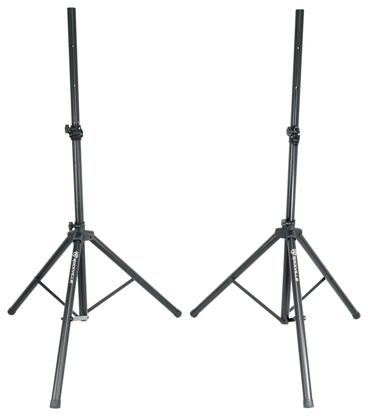 Rockville 2) 15" Battery Powered Speakers+Stands+Mics For Backyard Movie Theater