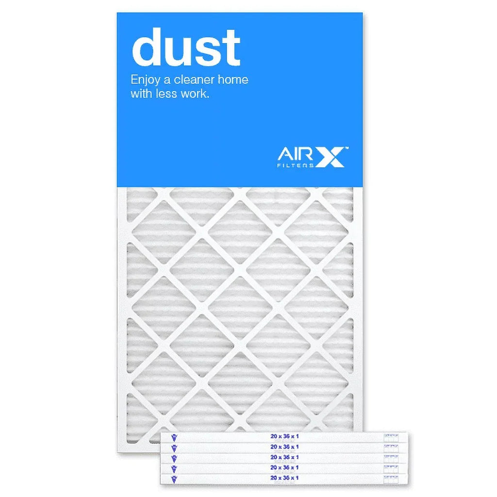 AIRx Filters Dust 20x36x1 Air Filter Replacement MERV 8 AC Furnace Pleated Filter, 6-Pack