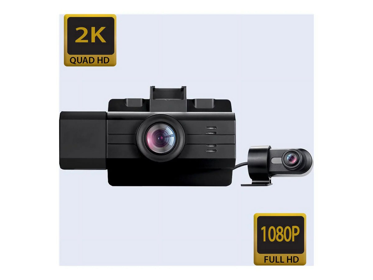 myGEKOgear by Adesso Scout Pro 2K 3-Channel Dash Cam Surveillance Edition with Front View, Cabin View, Rear - Wide Angle View - G-Sensor GOSP32G
