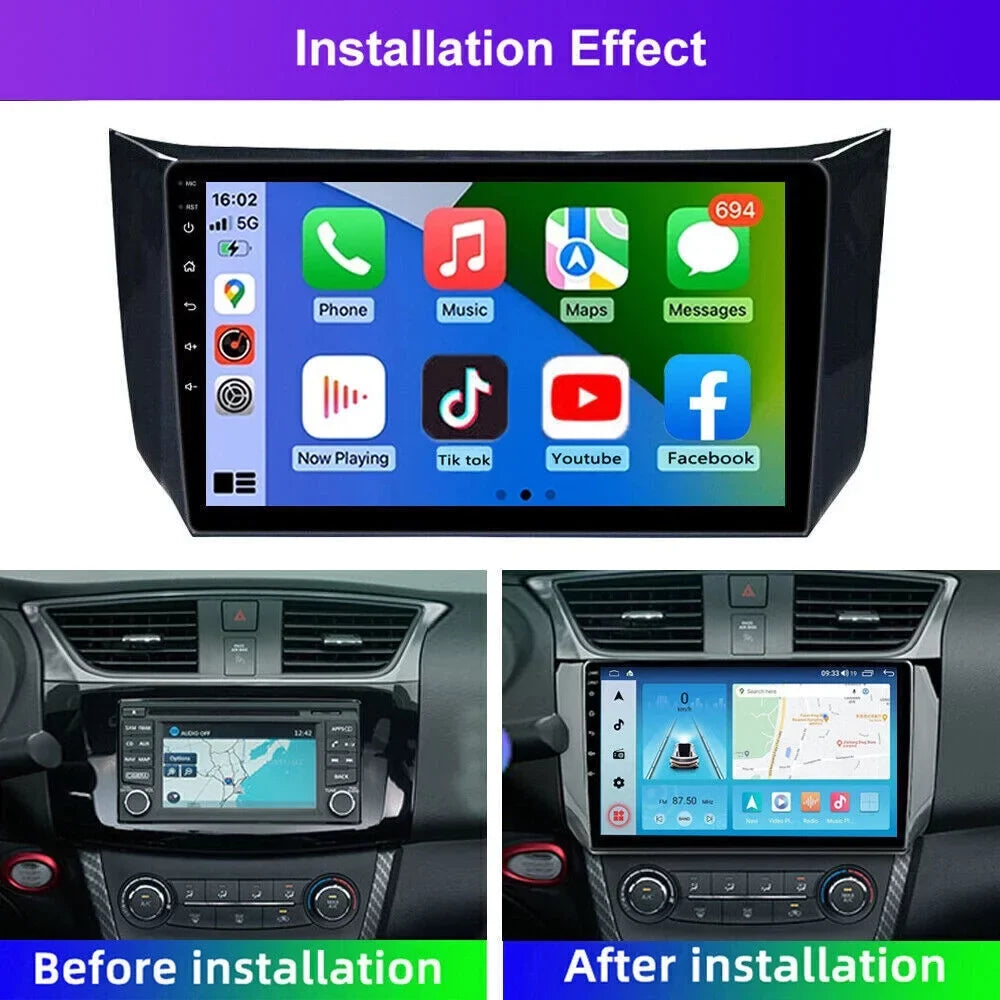Onemayship Android Navigator for Nissan Sentra Sylphy - 2+32GB with Carplay, HD Camera, Microphone & Tool Kit 2012-18
