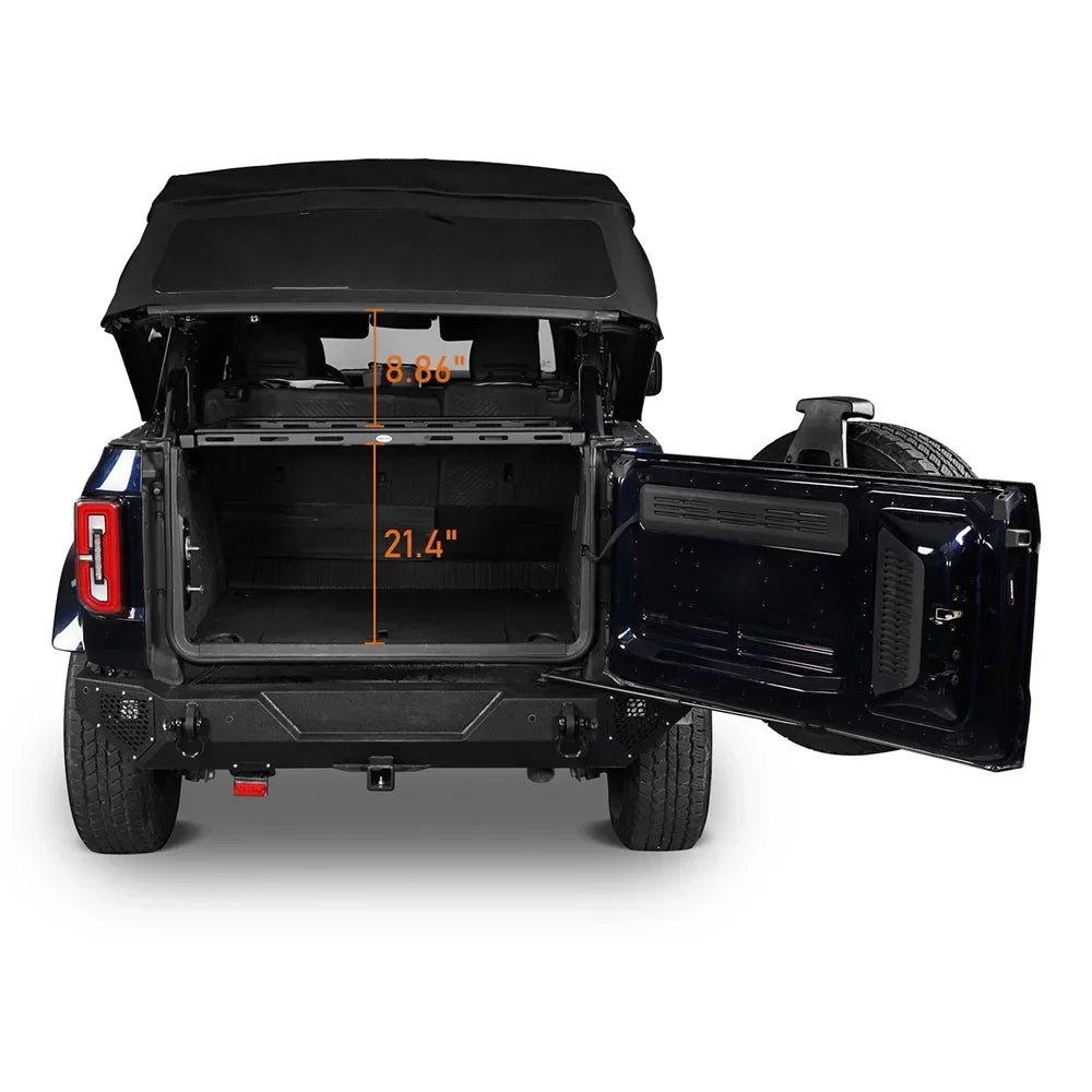 Hooke Road Rear Cargo Basket Rack Luggage Box Fit Ford Bronco 2021-2023 4-Door Black