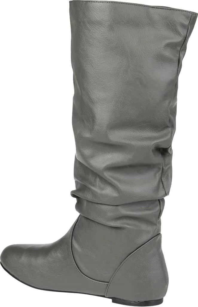 Women's Journee Collection Jayne Extra Wide Calf Knee High Slouch Boot Grey Faux Leather 7.5 M