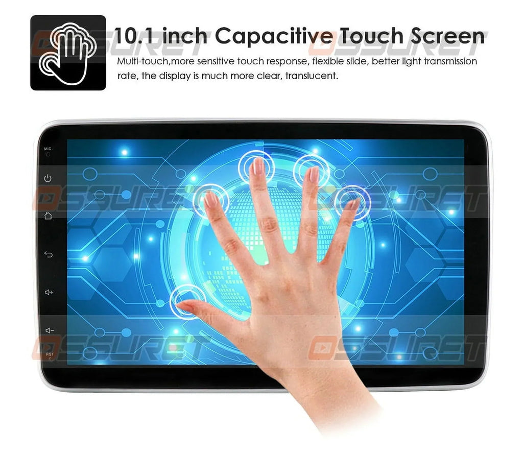 Hizpo Single 1 DIN Rotatable 10.1'' Android 10 Touch Screen With Apple Carplay& Android Auto Car Stereo Radio GPS Navigation Wifi Bluetooth