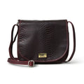 MaheTri Women's Leather Crossbody Cherry Red Satchel Bag Croco Pattern Vintage Shoulder Bag