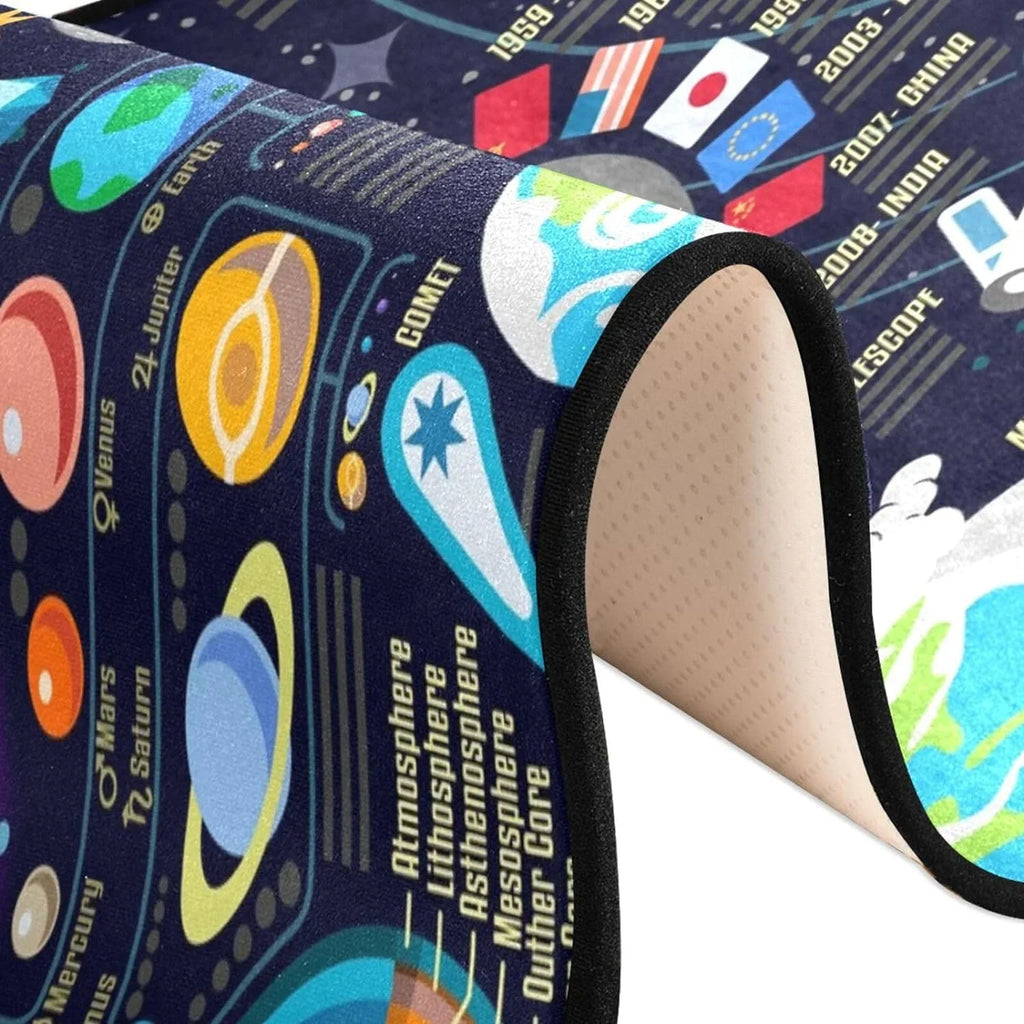 Solar System Runner Rug - 24"x72" Ultra Soft Non-Slip Floor Mat Washable Area Rugs for Kitchen Bathroom Entry Home Decor Gifts