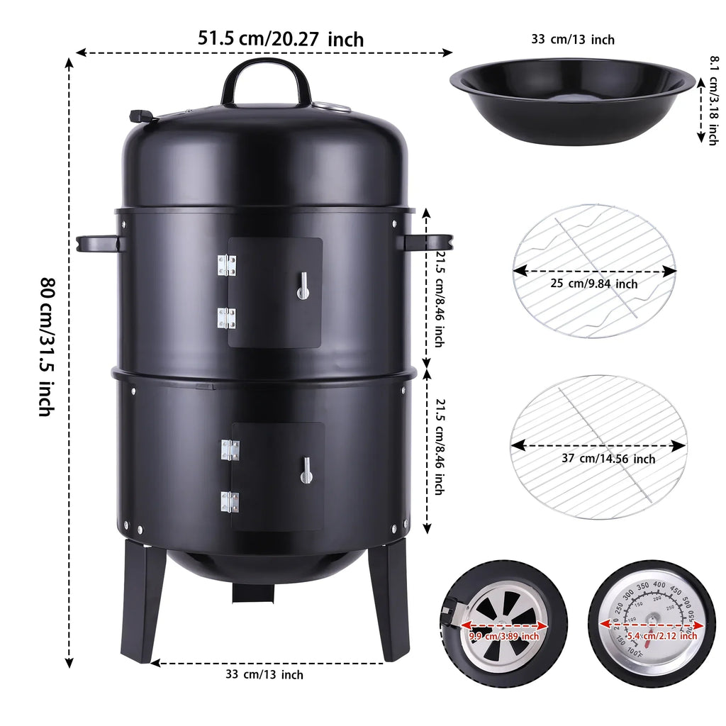 Portable Outdoor Charcoal Grill BBQ Charcoal Grill for Backyard Cooking Camping Picnics Garden Beach