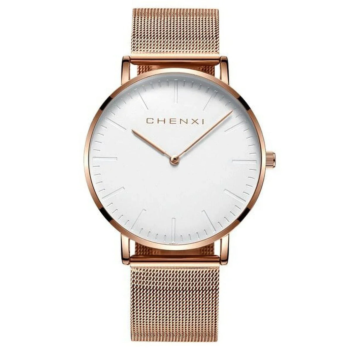 CHENXI Fashion Rose gold Lover Watches Men Waterproof Ultra thin Quartz Watch Top Luxury Brand Woman Elegant Dress Ladies Watch