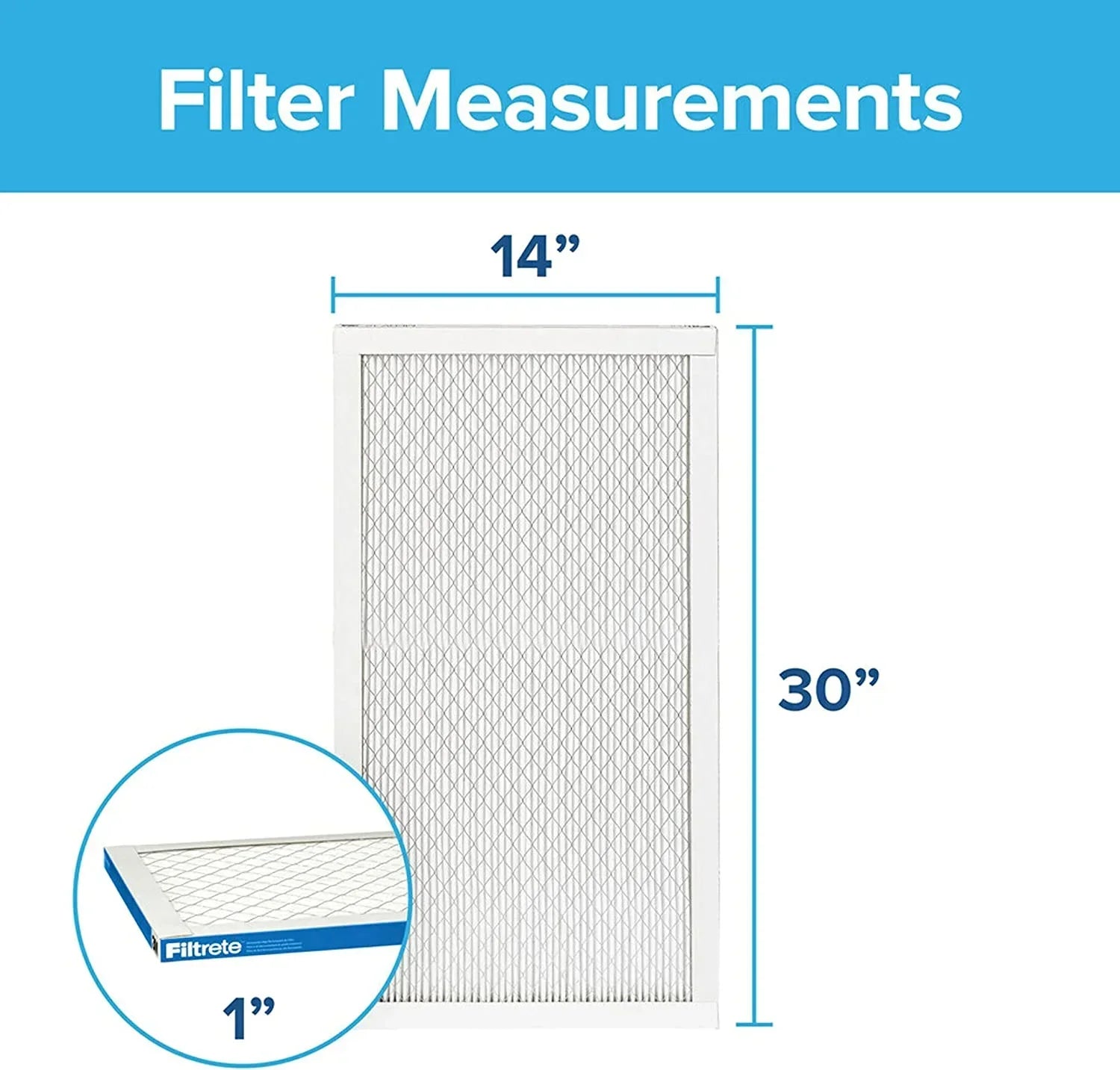 Filtrete 14x30x1, AC Furnace Air Filter, MPR 1900, Healthy Living Ultimate Allergen, 6-Pack (exact dimensions 13.81 x 29.81 x 0.78)