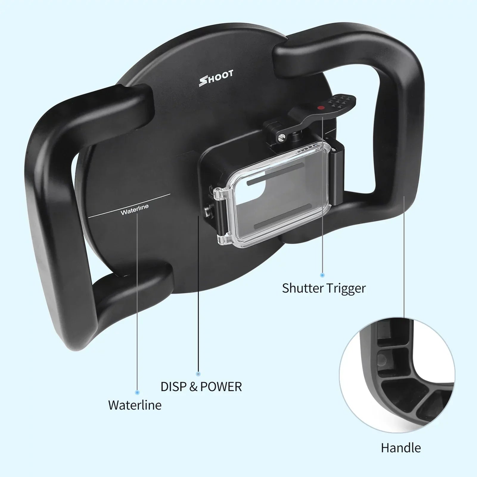 SHOOT Dome Port,Dsfen Case Camera Case 180° Wide 9 10 45m Waterproof 180° Dual Handle Port Camera Dual Handle Port Waterproof Case Camera Case 45m Port 9 Camera Mashem