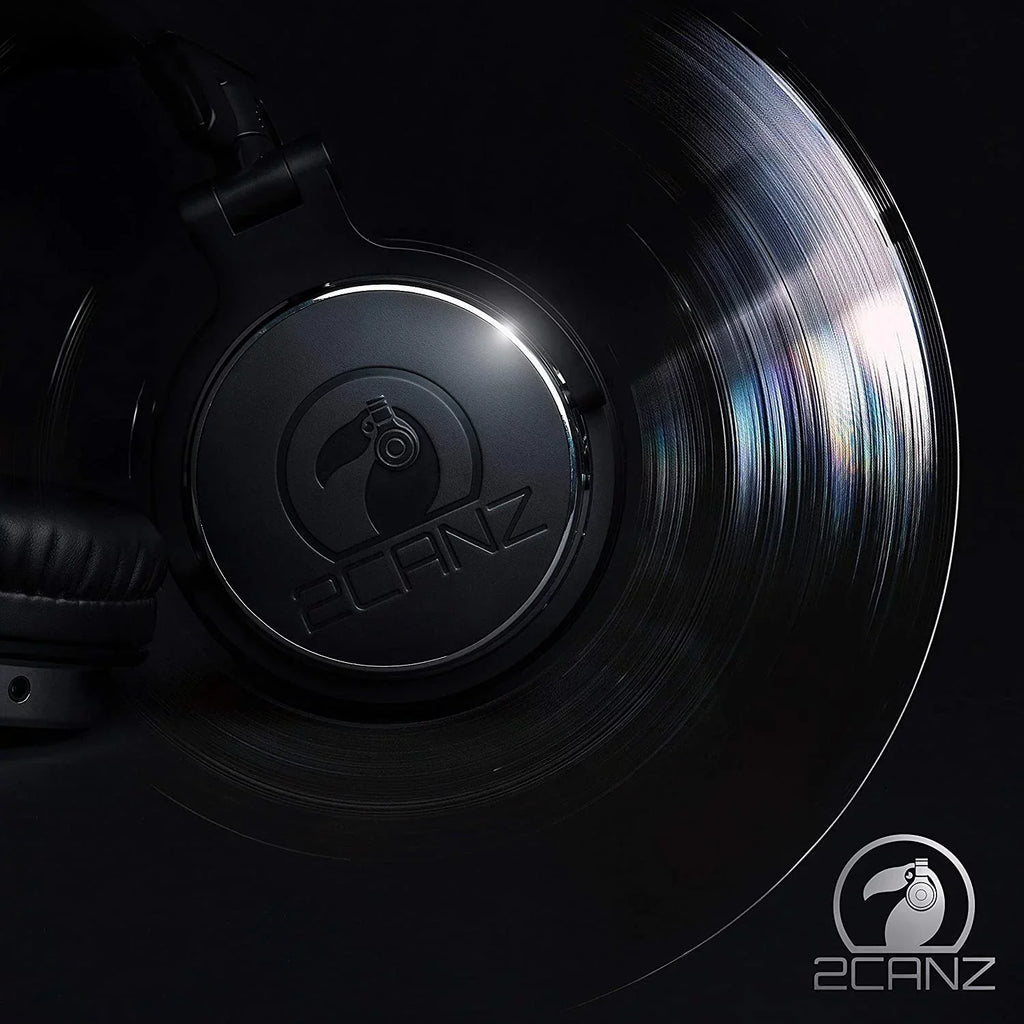 2CANZ Professional Over-Ear DJ Headphones, Black, 2ONE