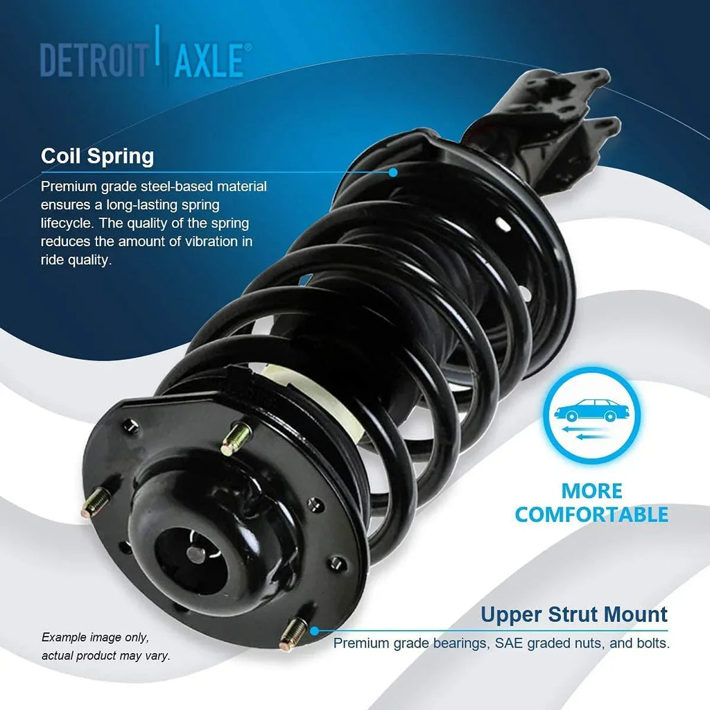Detroit Axle - Front Struts w/Coil Springs for 2004-2012 Chevy Malibu, 2005-2010 Pontiac G6, 2007-2009 Saturn Aura, 2pc Front Struts Complete Assembly 2006 2008 2010 2011 Replacement
