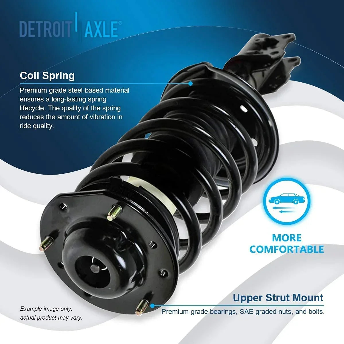 Detroit Axle - Front Struts w/Coil Springs for 2004-2012 Chevy Malibu, 2005-2010 Pontiac G6, 2007-2009 Saturn Aura, 2pc Front Struts Complete Assembly 2006 2008 2010 2011 Replacement