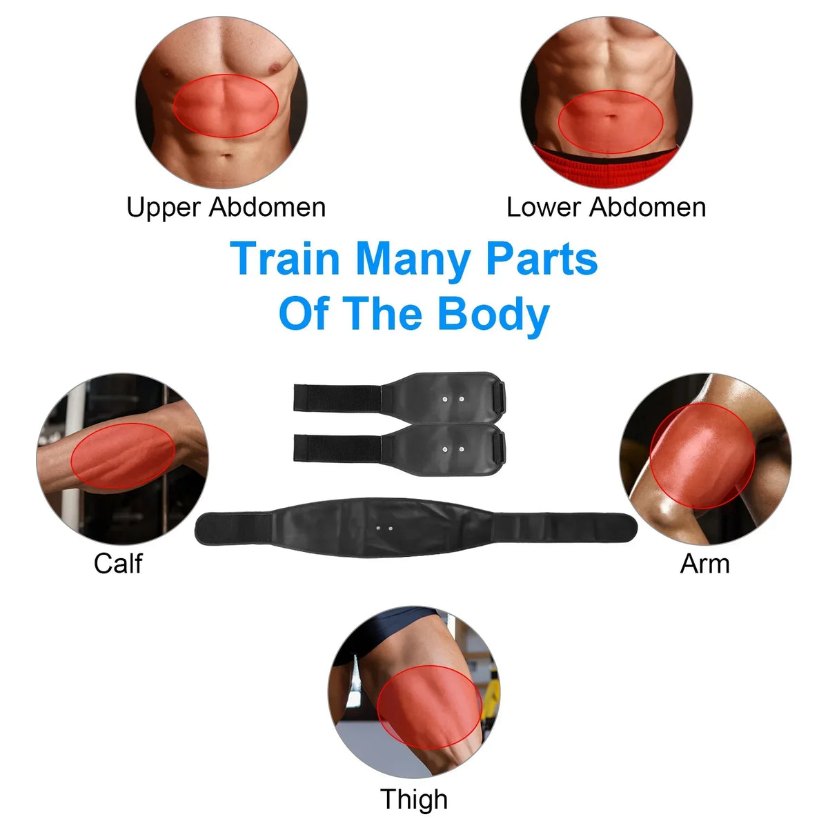 iMounTEK Muscle Stimulator Workout Equipment Abdominal Toning Belt ABS Training Fitness Equipment Waist Trimmer Belt, 6 Modes, 18 Intensity Levels, Home Office Equipment