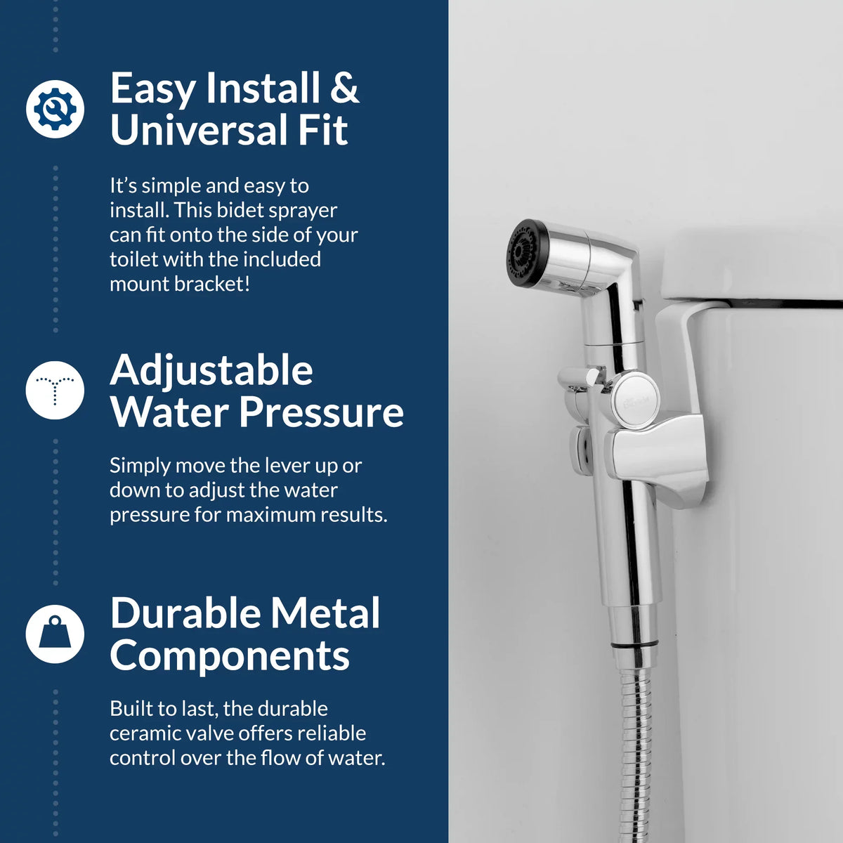 Biobidet A1 Dual Spray Handheld Bidet - Chrome