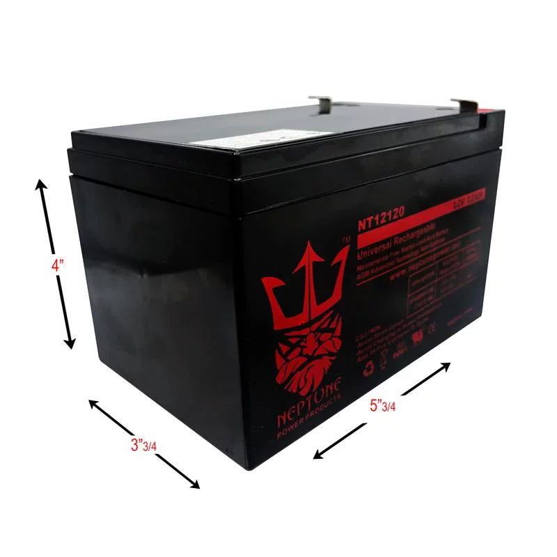 EVO 500 12V 12Ah Replacement Electric Scooter Battery by Neptune - 3 pack