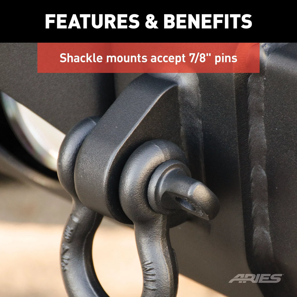 ARIES 2157000 TrailCrusher Black Steel Jeep Wrangler JK Rear Bumper, 12,500 lbs Shackle Rating Fits select: 2008,2015-2018 JEEP WRANGLER UNLIMITED