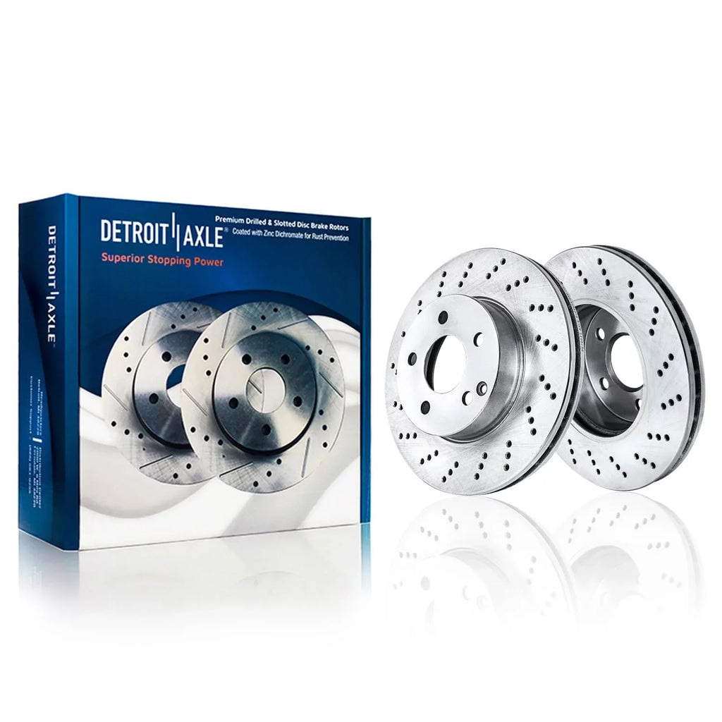 Detroit Axle - Brake Kit for Mercedes-Benz C230 C250 C300 Brakes Rotors and Ceramic Brake Pads Front & Rear Replacement Fits select: 2008-2009,2012 MERCEDES-BENZ C 300 4MATIC