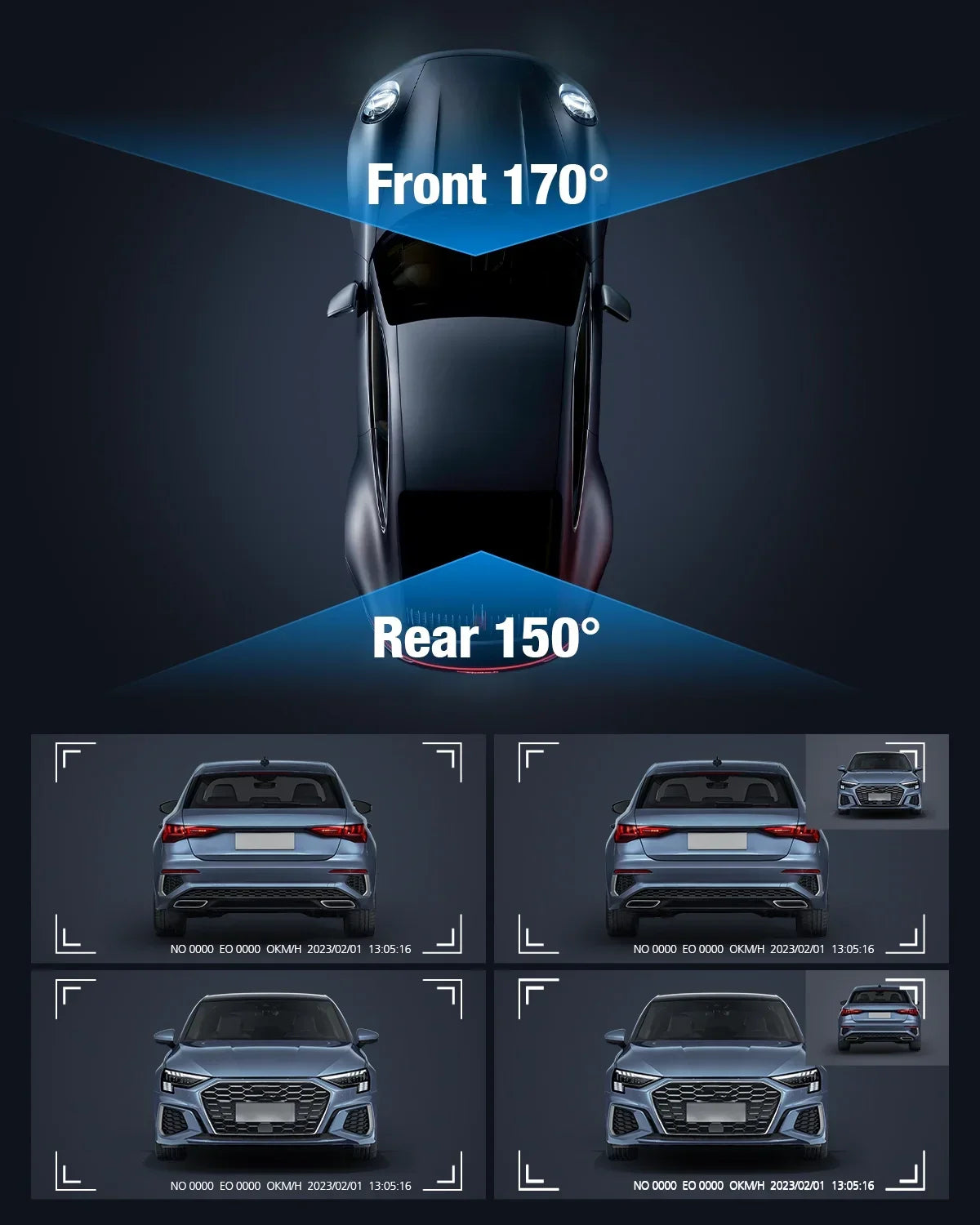 Dual Dash Cam Front and Rear, OMBAR 4K 1080P 5G WiFi & GPS Full HD Car Dashcam with 64G SD Card, WDR Night Vision, 24h Parking Mode, 170°Wide, G-Sensor, Loop Recording, APP