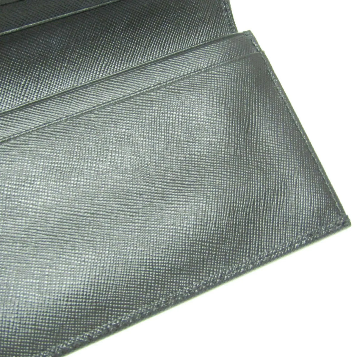 Pre-Owned Prada Saffiano 2M0836 Men's Leather Long Wallet (bi-fold) Black (Good)