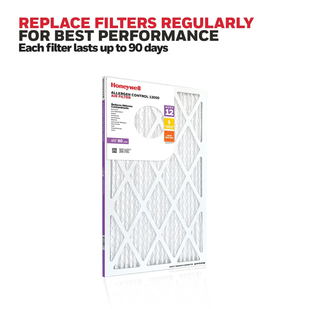 Honeywell 14x24x1 MERV 12 Pleated HVAC Furnace Air Filter- 12 Pack