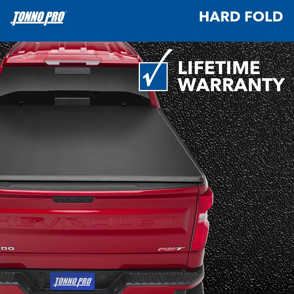 Tonno Pro | Hard Fold, Hard Folding Truck Bed Tonneau Cover | HF-154 | Fits 2007 - 2013 Chevy/GMC Silverado/Sierra 1500 6' 7" Bed (78.7")
